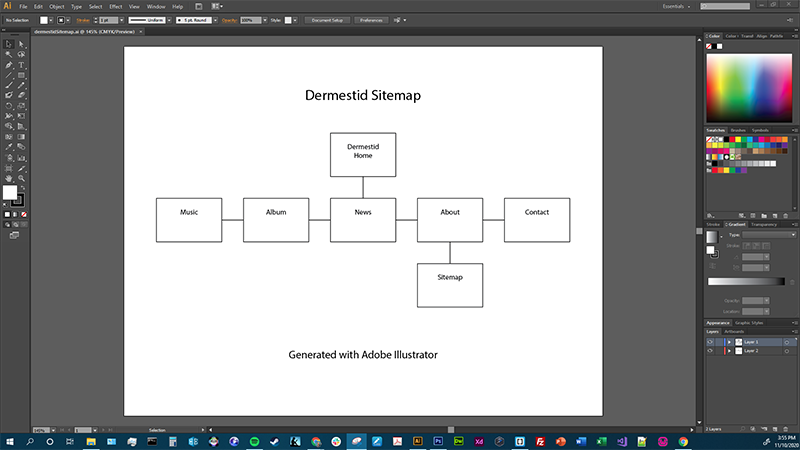 Sitemap in Adobe Illustrator